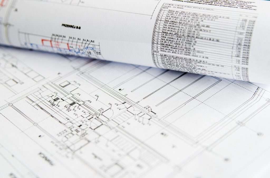 Bild eines Architektenplans